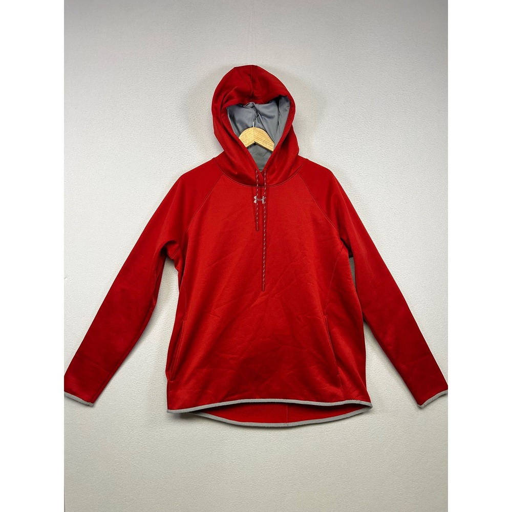 Athletic Sportswear Under Armour Mens XL Red ColdGear Pullover Hoodie